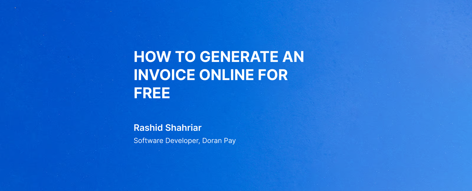 How to Generate an Invoice Online for Free