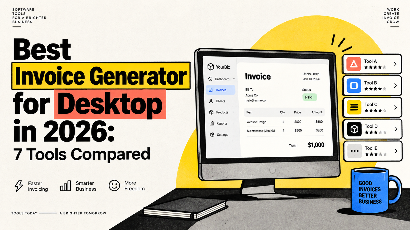 Best Invoice Generator for Desktop in 2026: 7 Tools Compared